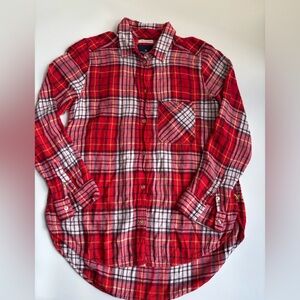 American Eagle Classic Fit Plaid Flannel Button Down Shirt Size M